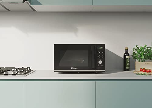 Candy New Timeless CMGA25TNDB, Microondas con Grill, 25L, 1400W, 6 Niveles de Potencia, Digital, 8 Funciones, Bloqueo Seguridad, Plato 27CM, Grill Rack, Autolimpieza, App hOn, Negro